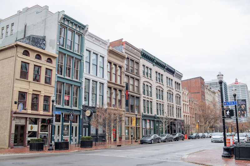 row of buildings in downtown Louisville